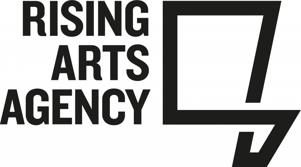 A mono logo of Rising Arts Agency